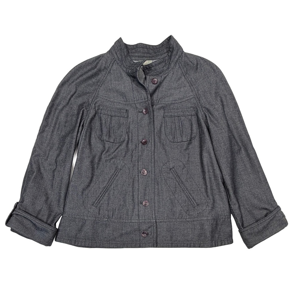 J Jill Jean Jacket Dark Denim Look Blazer Stretch Size Medium Comfy Workwear